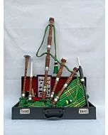  Irish National Tartan Natural Finish Bagpipe Set