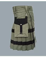 Buy New Black Olive Green Utility Skirt Kilt