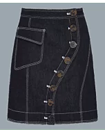 Black Mini Utility Fashion Skirt For Women