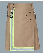 Khaki firefighter hybrid kilt for men