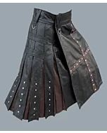 New Fashion Black And Brown Leather Kilt