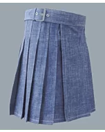 Light Blue Denim Kilt For Men