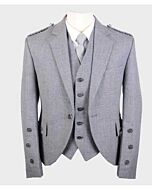 Light Grey Argyle Jacket And Vest