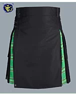 Black And Green Tartan Hybrid Kilt