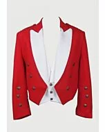 prince charlie Red And White shade scottish jacket