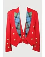 prince charlie Red scottish jacket with vest coat