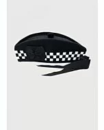 pure wool diced glengarry hat black white