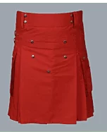 Red Utility kilt for men