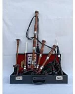Scottish National Tartan With Natural Finish Bagpipe Set