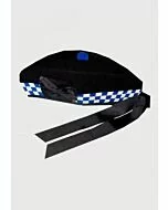 white Blue Scottish pipe band glengarry dice hat 