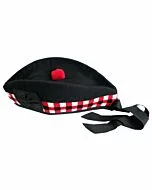 Scottish wool glengarry hat red Torie ribbon