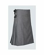 Solid Grey Tartan Kilt for men