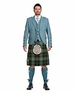 Patriot Tartan Lovat Blue Jacket Complete Scottish Wedding Outfit