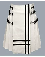 White Leather Kilt 