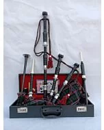 Scottish National Tartan With Black Finish Bagpipe Set