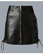 Leather Mini Kilt For Women
