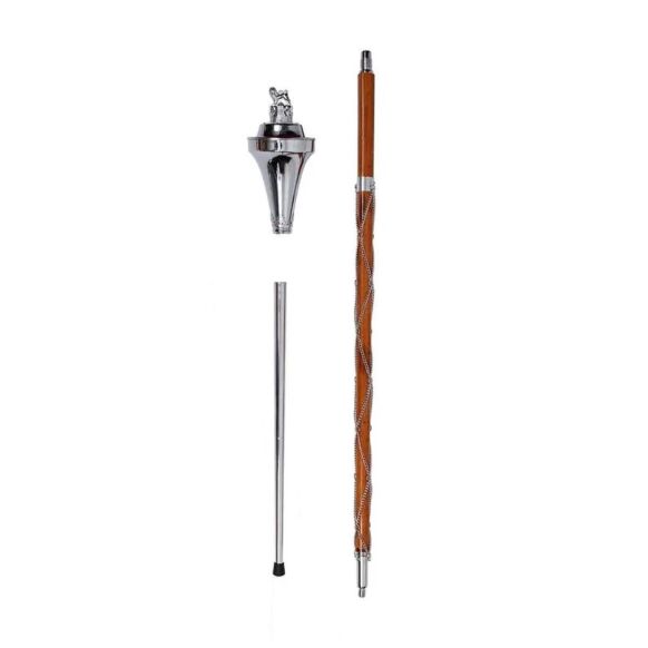 Plain Chrome Flat Head Lion Major Mace Stave & Stick