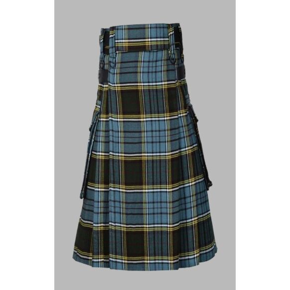 Anderson tartan utility kilt with pockets