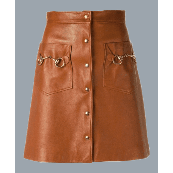 Brown Leather Kilt For Women