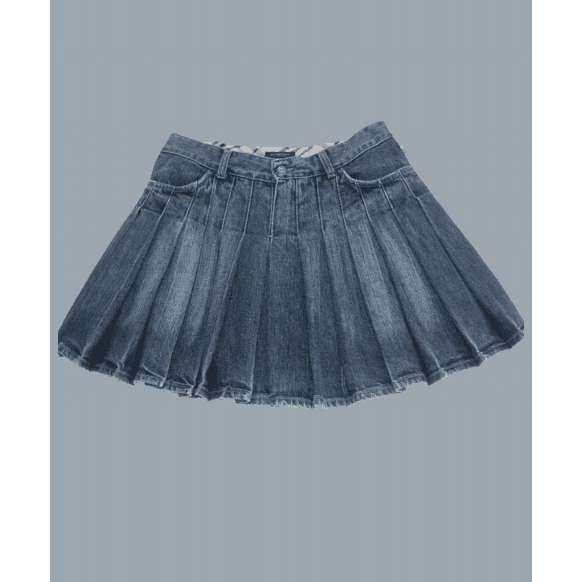 Women Blue Custom Made Denim Kilt