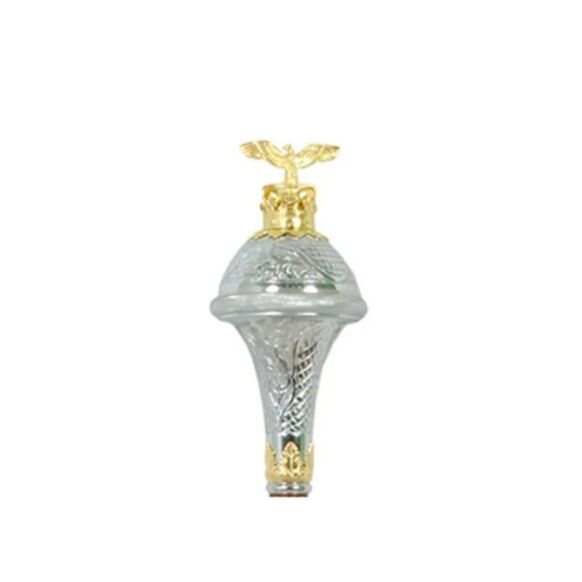 Chrome Head With Gold Eagle Major Mace Stave & Stick