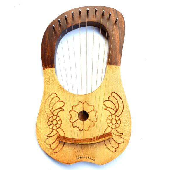 Flower Design 10 String Lyre Harp