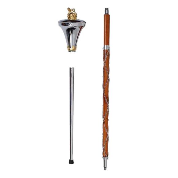 Flat Head Golden Lion Major Mace Stave & Stick