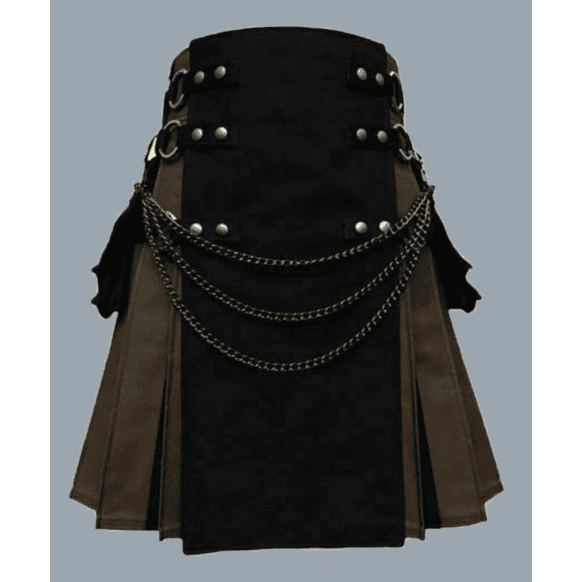 New Canvas Brown Custom Made hybrid kilt for men