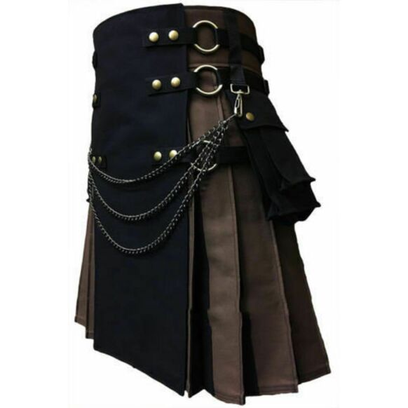 New Canvas Brown Custom Made hybrid kilt for men
