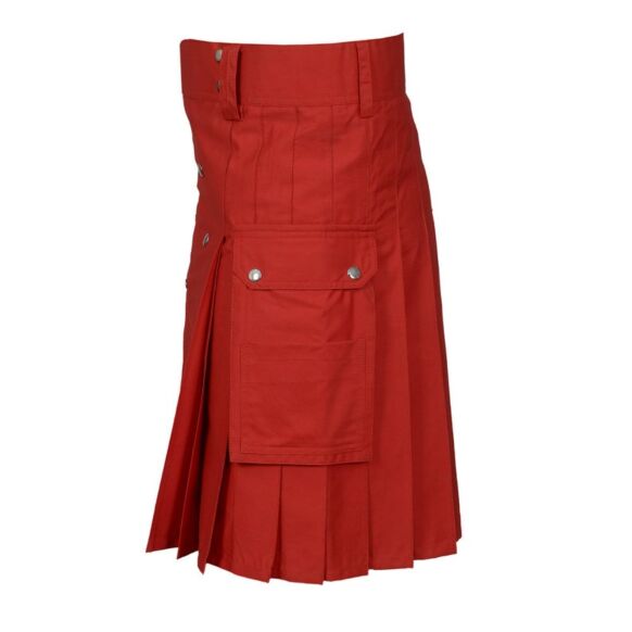 Red Utility kilt for men