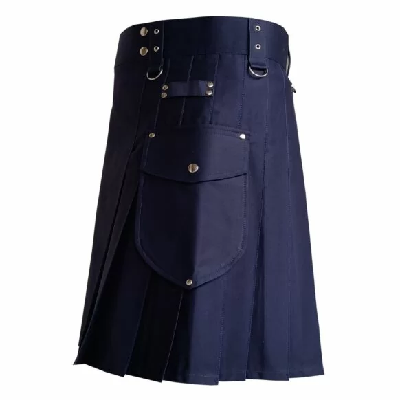 Navy Blue Cargo Utility Kilt