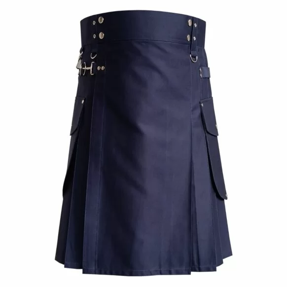 Navy Blue Cargo Utility Kilt