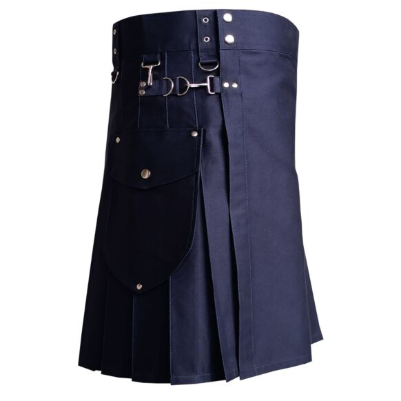 Navy Blue Cargo Utility Kilt