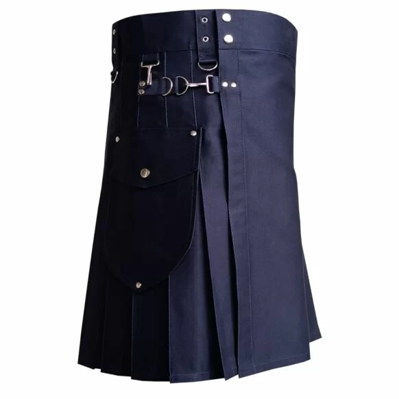 Navy Blue Cargo Utility Kilt