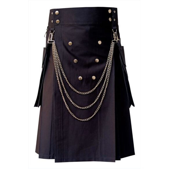 Black Detachable Fashion Kilt
