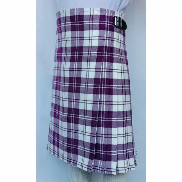 Erskine Dress Purple And White Tartan Kilt