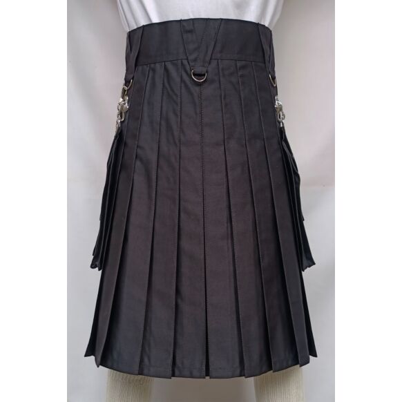 New Black Gothic Utility Kilt For Men