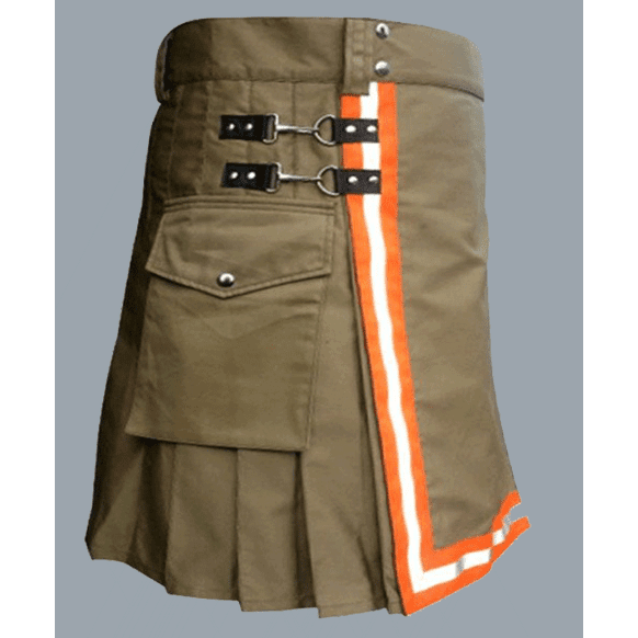 Firefighter Khaki hybrid kilt for men