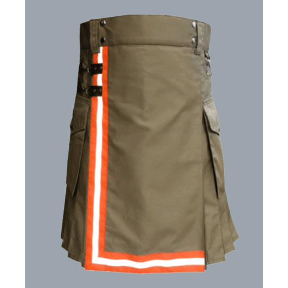 Firefighter Khaki hybrid kilt for men