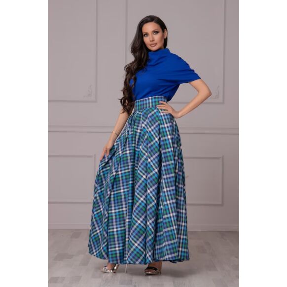 Women Fashion Aqua Tartan Skirt 
