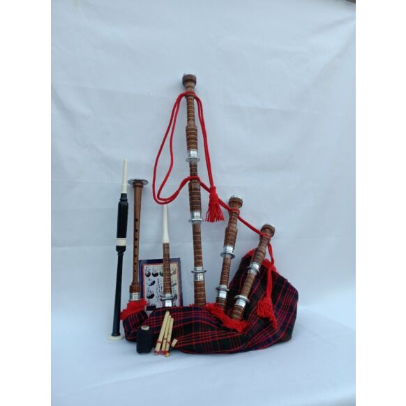 MacDonald Tartan Natural Finish Bagpipe Set