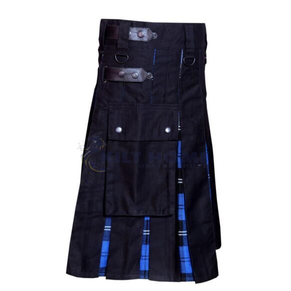 Men Hybrid Utility Kilt with Ramsey Blue Tartan 