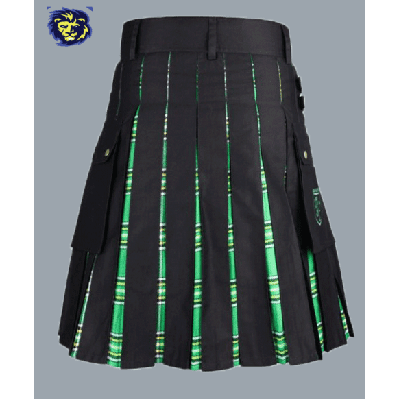 Black And Green Tartan Hybrid Kilt