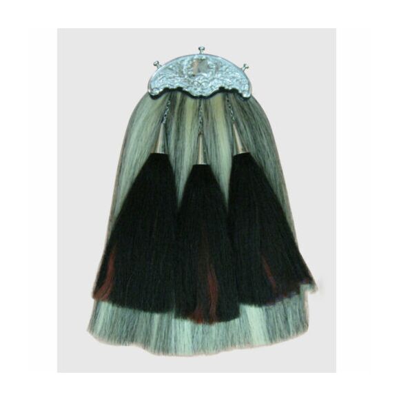 NEW SCOTS DRAGON LONG GRAY HORSE HAIR SPORRAN