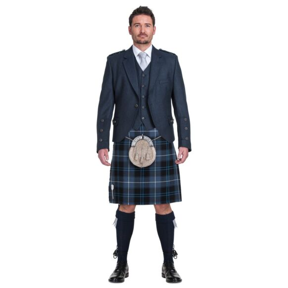 Patriot Ancient Tartan Navy Blue Jacket Complete Scottish Wedding Outfit