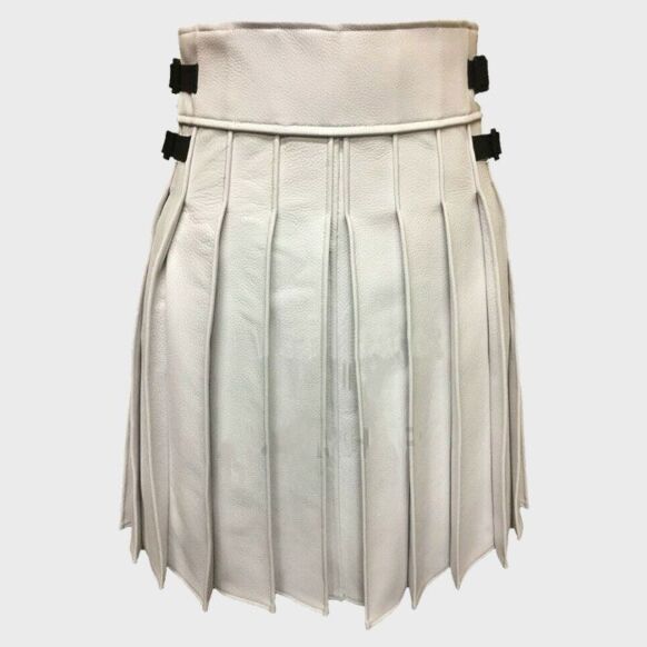 White Leather Kilt 