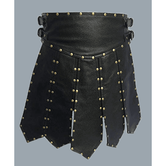 Heavy Duty Gladiator Real Leather Kilt For Men