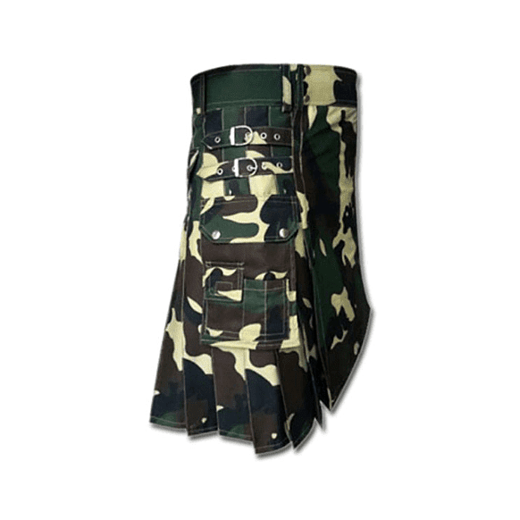 Woodland Camo Green Color Army Kilt