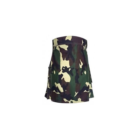 Woodland Camo Green Color Army Kilt