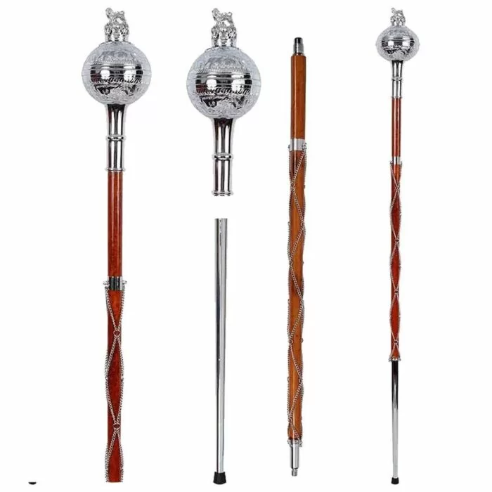Head Ball Chrome Lion Major Mace Stave & Stick